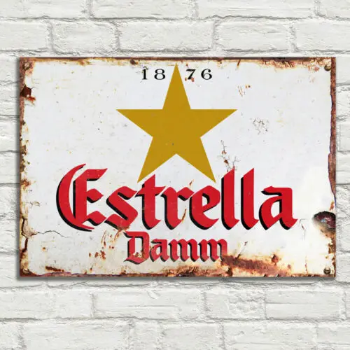 Старинные металлические знаки Estrella Damm Star Beer из алюминия, мужская пещера, паб, клуб, кафе