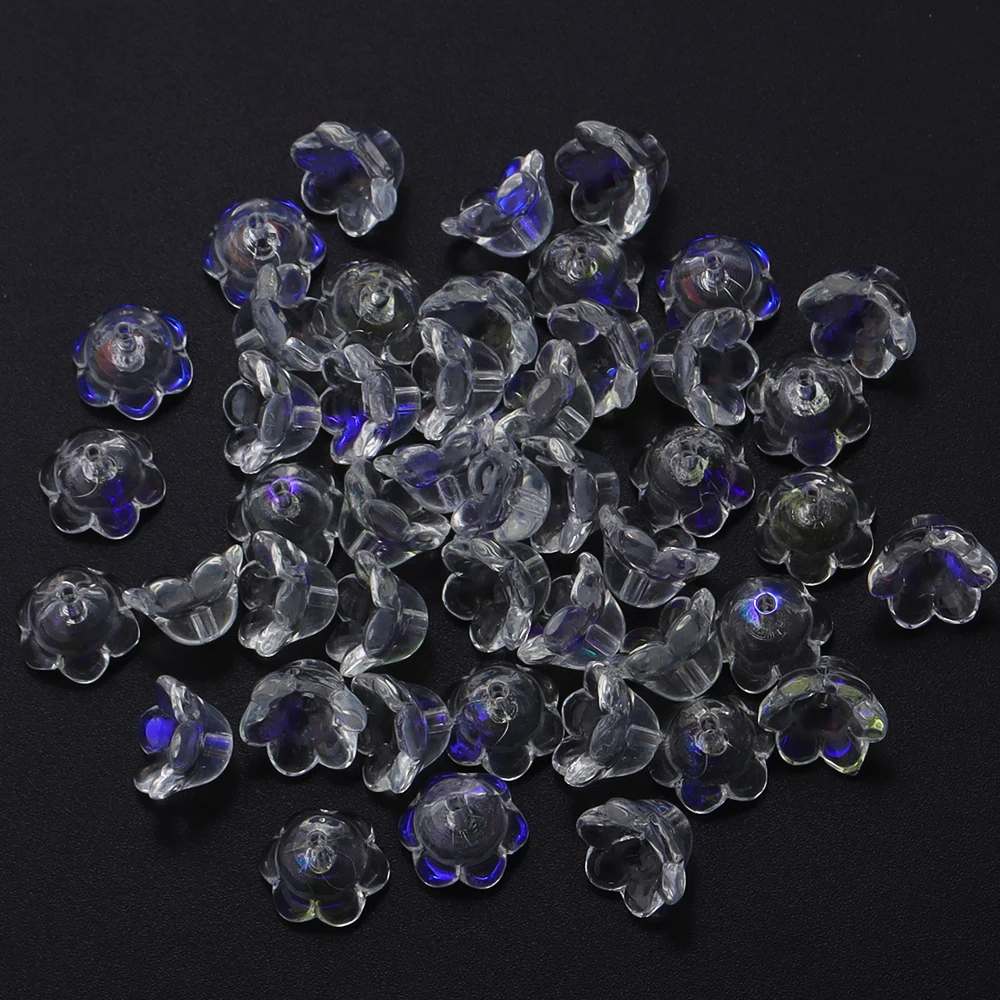 100 Perline A Fiore In Vetro Sfumato | Per Bracciali, Orecchini, Collane Fai Da Te | Decorazioni Creative E Eleganti - Foto 4