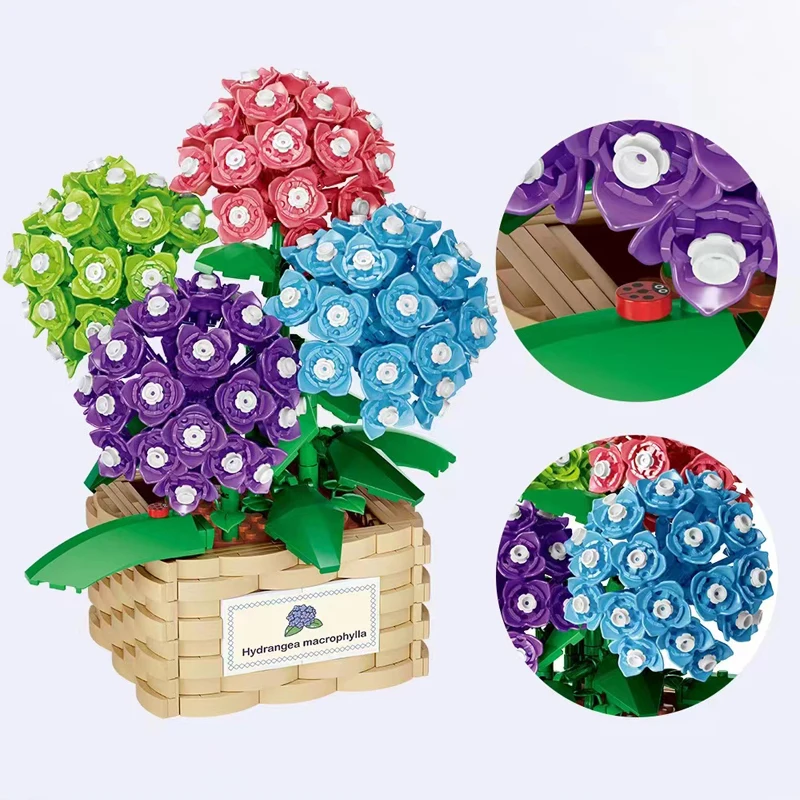 

City Creative Succulent Potted Bouquets Flowers Home Decoration Building Blocks Bricks Toys Christmas Gifts