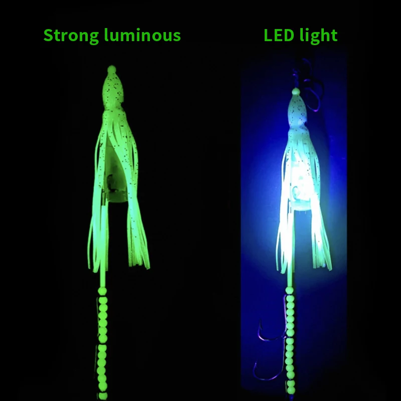 Ruke Fishing Tianya Hook Luminous 150/180/250/300g Jigs Luminous With LED Lights High Carbon Steel For Sea Saltwater Freshwater
