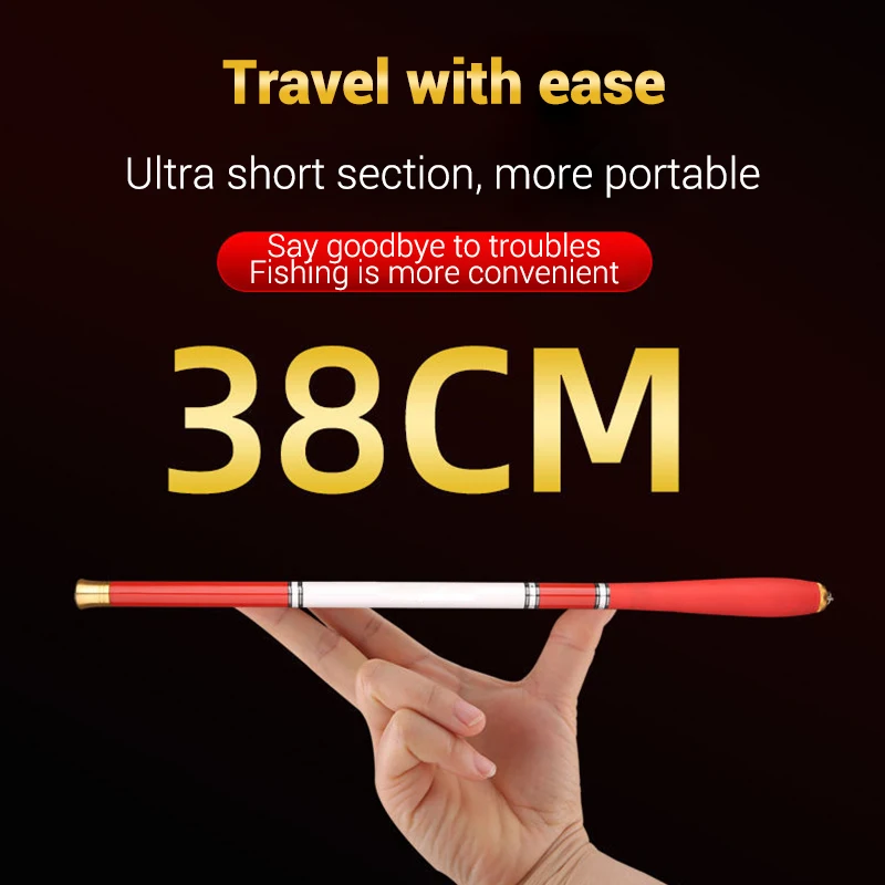 

Telescopic Stream Fishing Rod Carbon Fishing 1M 1.5M 2.1M 3.6M 3.9M 4.5M 5.4M Ultra Light Ultra Hard Mini Portable Fishing Rod