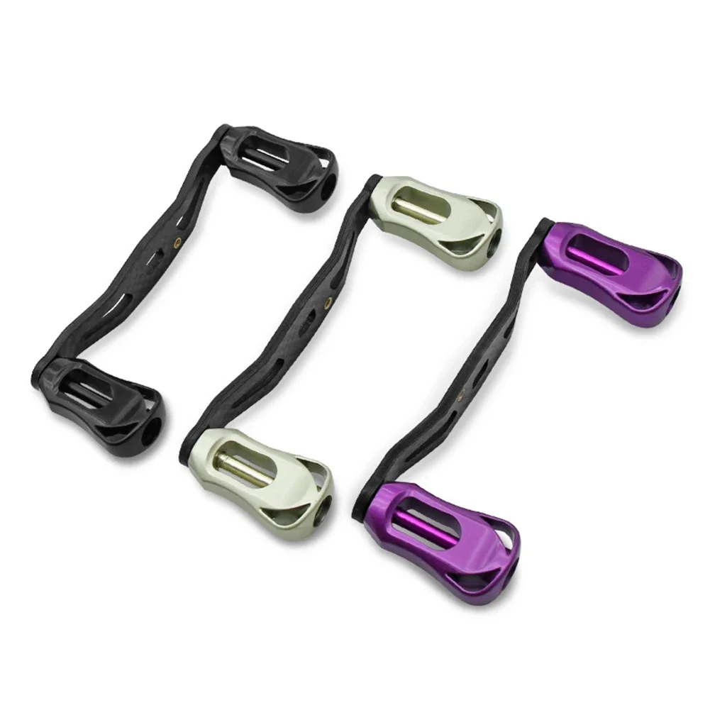 Carbon Fiber Baitcasting Reel Handle 100mm 8*5mm Screw Rocker Arm Replacement Metal Knob Side Installation Fishing Reel Handle