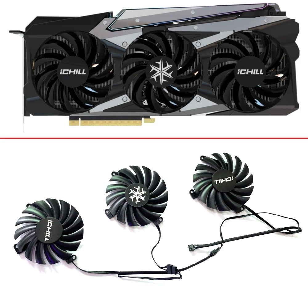 Ventola Di Raffreddamento Fai Da Te Cf-12915S 12V 0.35A Rtx3080 3070 Ti Gpu Ventola Per Inno3D Rtx 3080 3080Ti 3090 Ichill X4 Ice Dragon Graphics Cool