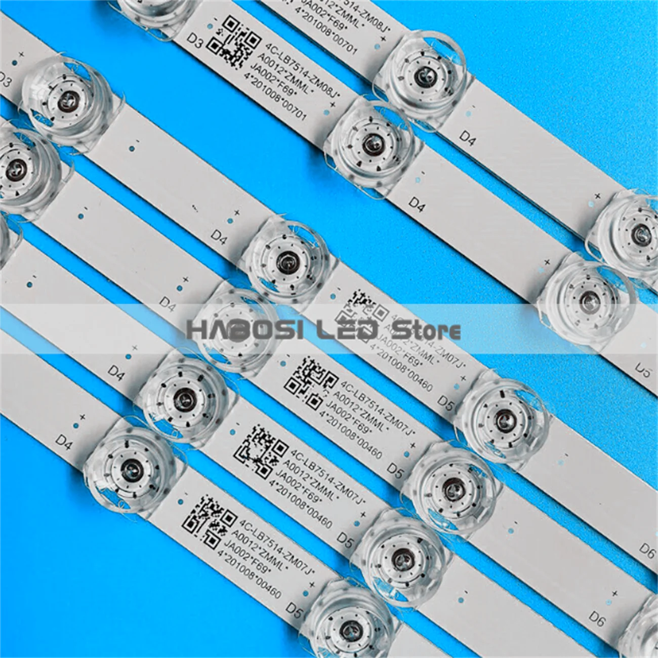 6pcs/Kit LED Strips for 75 TV 75F8-3030FC-A-LX20200601 75F8-3030FC-B-LX20200601 08-75F8000-LPN0010 75V6-PRO 75S435 75S431 75S434 4