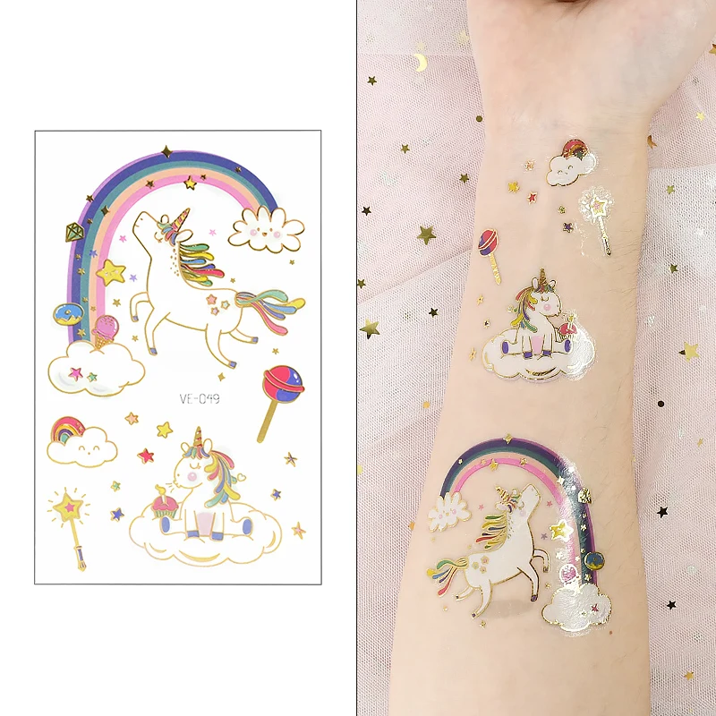 Tatuajes temporales de unicornio de Navidad para niños, 12 hojas de  recuerdos de fiesta, regalos para niños y niñas, decoraciones de  cumpleaños