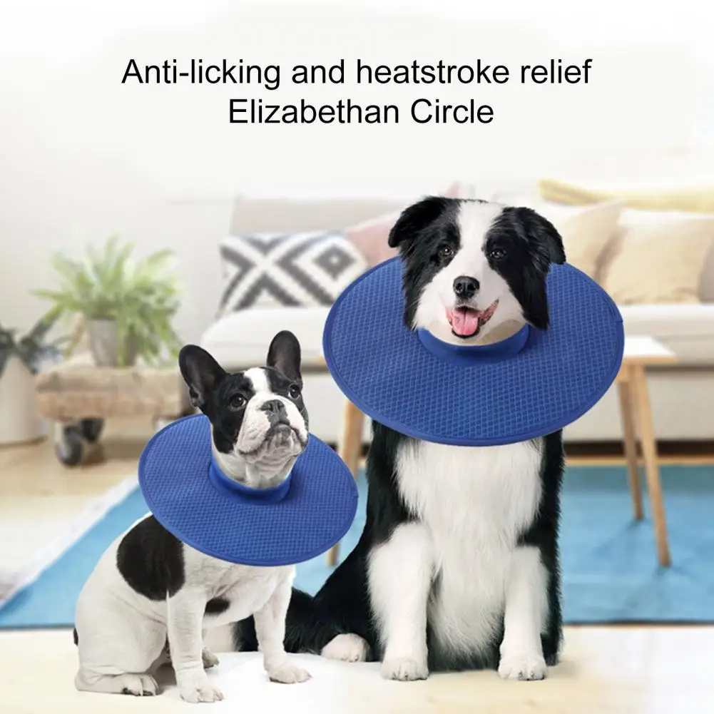 Pet collar soft anti-licking anti-bite cool absorbent adjustable breathable mesh dog recovery collar for post-surgery healing