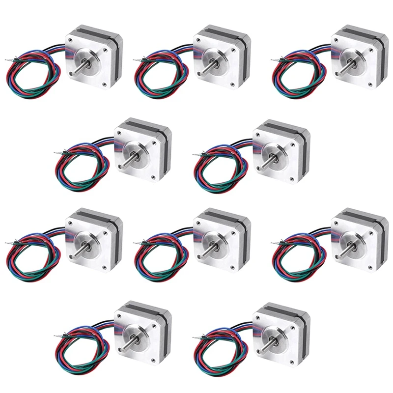 

10 PCS 17HS08-1004S 4-Lead Nema 17 Stepper Motor 20Mm 1A 13Ncm(18.4Oz.In) 42 Motor Nema 17 Stepper For DIY 3D Printer