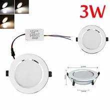 

3W AC110V Dimmable Spotlight Down Light Recessed Ceiling Light Panel Downlight With Driver For Home Office Living Room