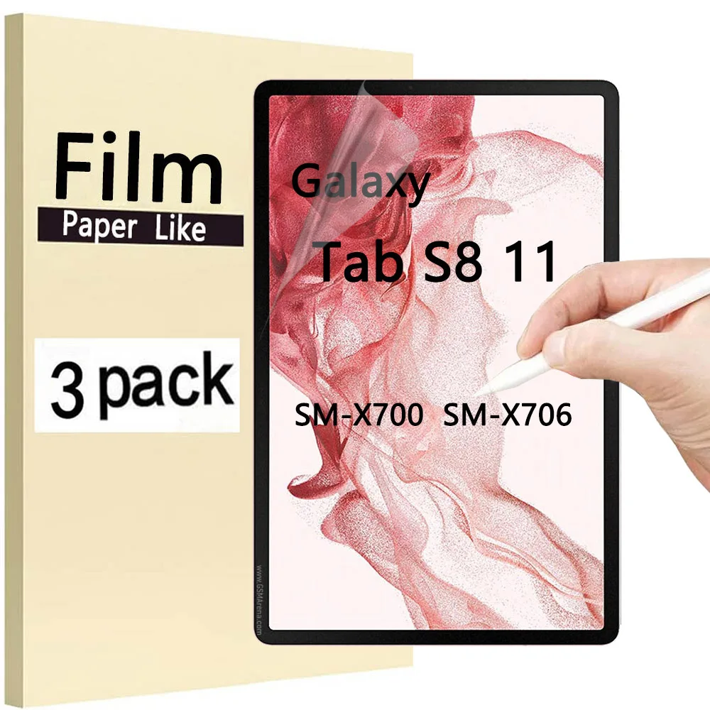 

(3 Packs) Paper Like Film For Samsung Galaxy Tab S8 11 2022 SM-X700 SM-X706 X700 X706 Matte PET Screen Protector Tablet Film