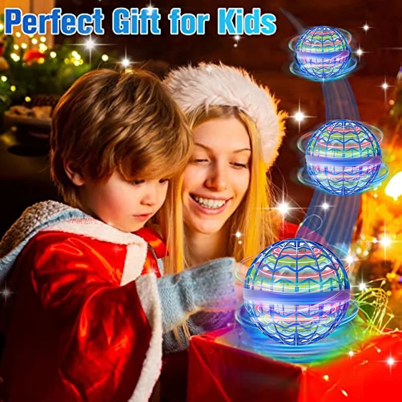 Original Patented Flying Ball Spinning Hand Controlled Drone 360 ° Rotation Mini with LED Lights Fun Christmas Gift for Children 3