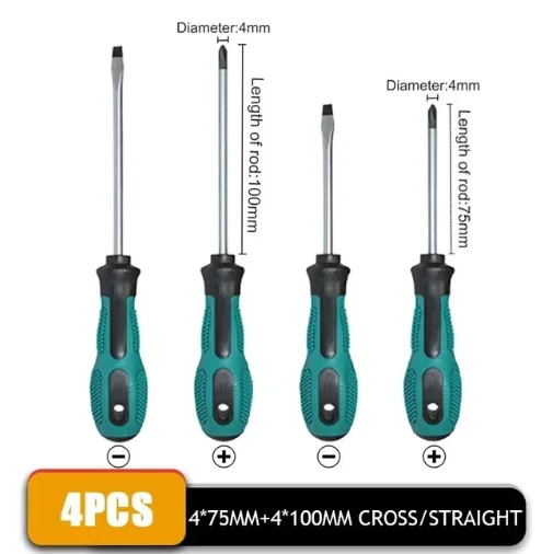 Multipurpose Handle Screwdrivers Set With Magnetic Insulated Security Repair Hand Tools Cross/Straight Type Mini Screw Driver 2