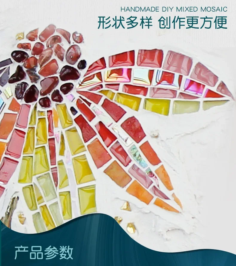 Description Picture 6 of item100g Glass Mosaic Tiles Multi Color Mosaic Piece DIY Mosaic Making Stones for Craft Hobby Arts Home Wall Decoration arte