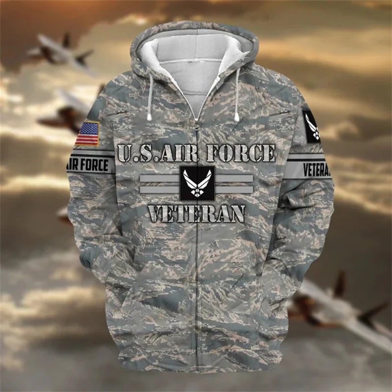 

Autumn 3D Printing United States Solider Armys Veterans Zip Up Hoodies Kids Fashion Cool Zip Up Hoodie Camo Vintage Tops Clothes