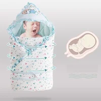 Newborn Cotton Blanket Winter Warm Embroidery Baby Swaddling Blanket Cartoon Envelope Wrap Blankets Baby Boys Girls Bed Quilt 2