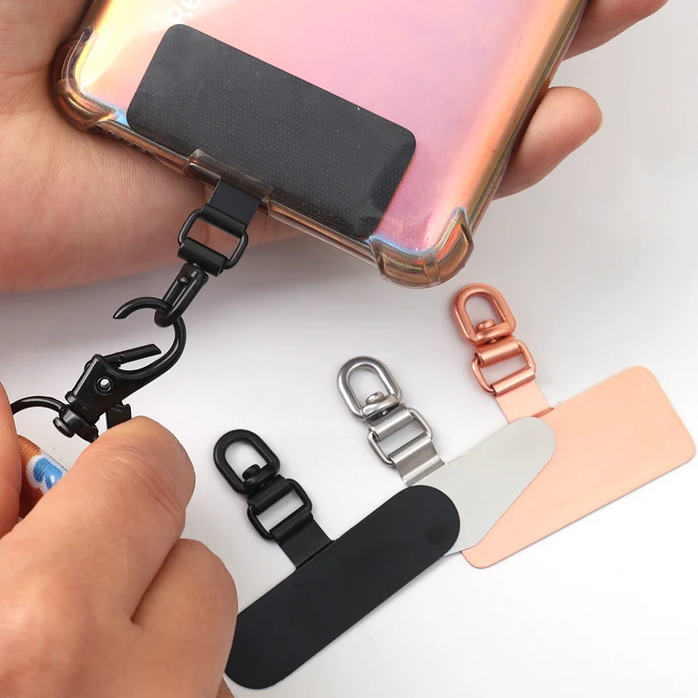 3-1PCS 360 Degree Rotatable Metal Gaskets Universal Phone Lanyard Tether  Tab Stainless Steel Patch Clips Connector for IPhone - AliExpress