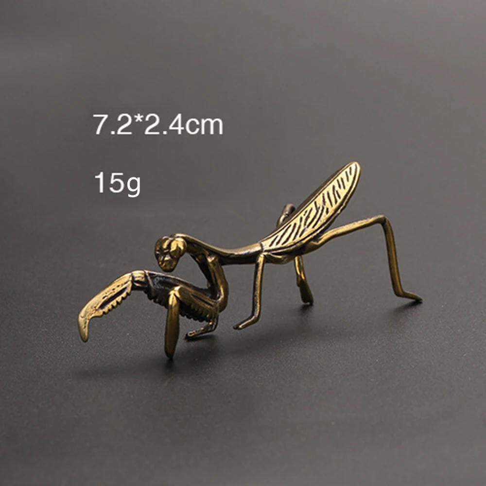 

Mini Ornament Mantis Statue Pure Copper Brass Home Miniature Retro 7.2*2.4cm Figurines Hot Practical Good gift