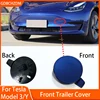 Auto Car Front Bumper Tow Hook Eye Cover Trim Trailer Cap Plug For Tesla 2017-2023 Model 3/Y Automobiles Parts Accessories 1