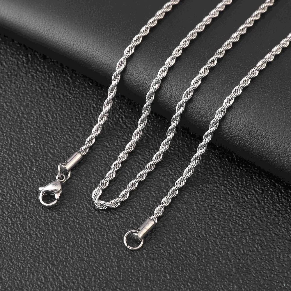 2/3/4/5/6 MM Seil Kette Halsketten Für Männer Frauen Twisted Sigapore Links Choker Grundlegende Casual Punk Rock Edelstahl Schmuck – Detail 9