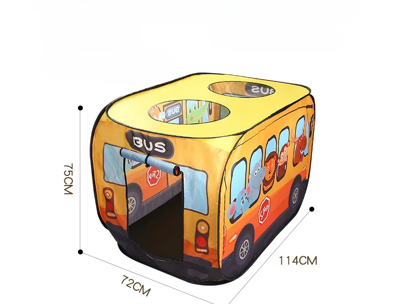 Foldable Game Play House Fire Truck Police Bus Pop Up Toy Tent Playhouse Cloth Gift For Children Firefighting Model