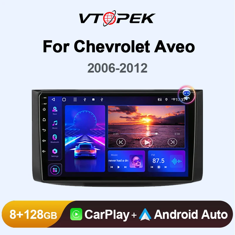 

Vtopek 2din Android 12 Car Radio for Chevrolet Aveo T250 2006 - 2012 Nexia 1 2020 - 2022 Multimedia Player Carplay Head Unit RDS