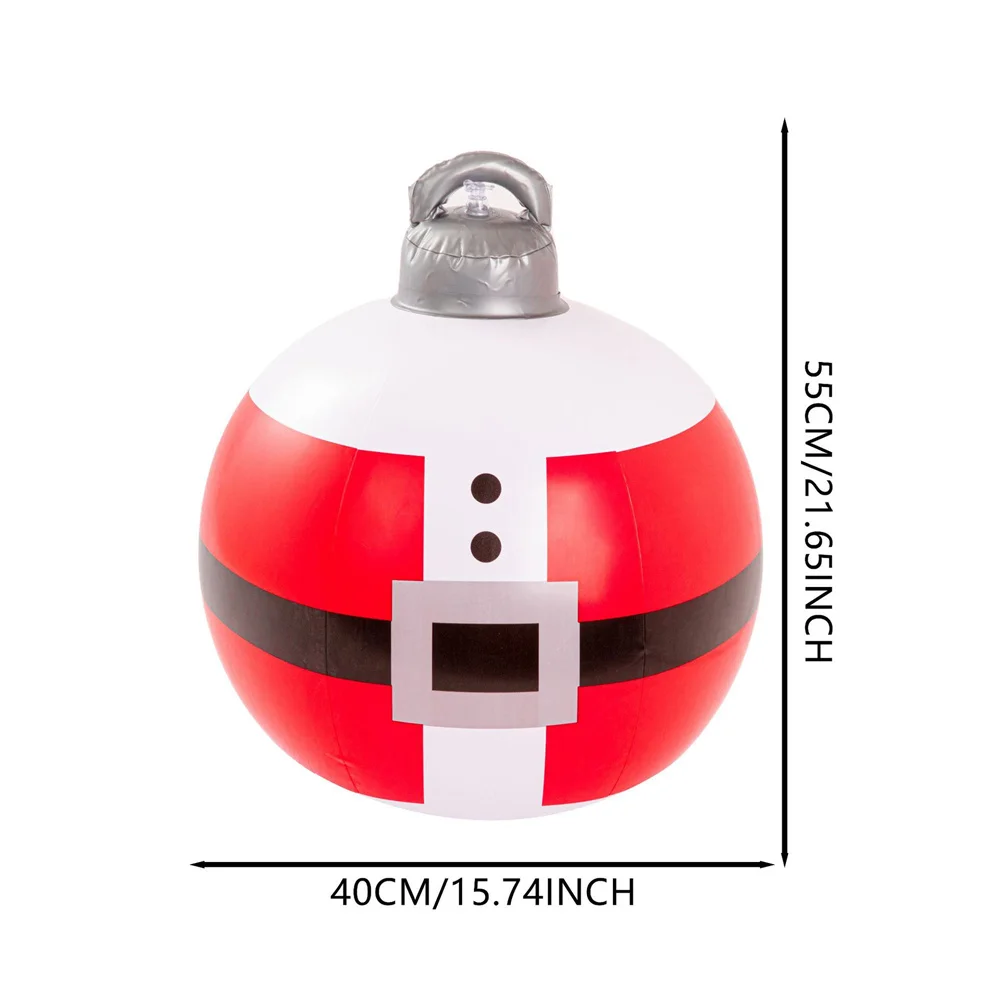 thumbnail image 1 of Bola inflable navideña de 55 cm, bola gigante de PVC para Navidad, adornos para árboles de Navidad, bolas grandes, juguetes para fiestas de Año Nuevo, adornos para patio, 1 of 5