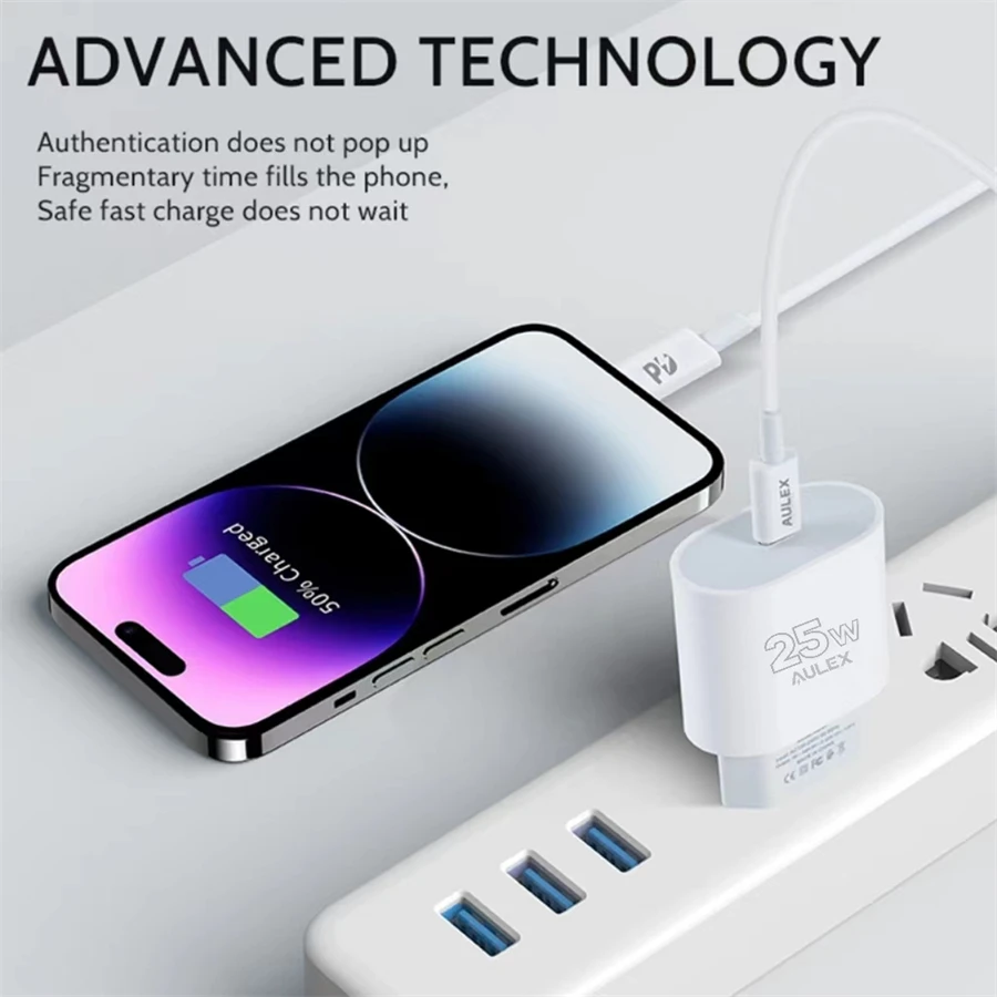 25W USB-C Fast Charger Adapter with PD Quick Charging Technology