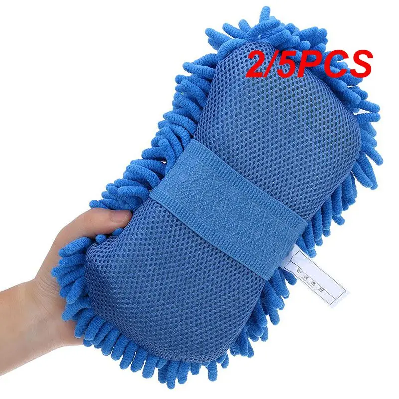 

2/5PCS Liplasting Strong DurableMicrofiber Esponja Car Window Cleaning Chenille Washer Sponge
