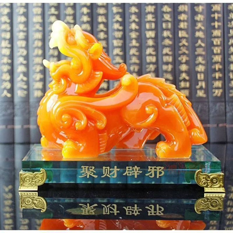 풍수 모조 옥 장식 픽시우 장식 조각상 송진 현대 미술 조각, 집 거실 사무실 미니어처