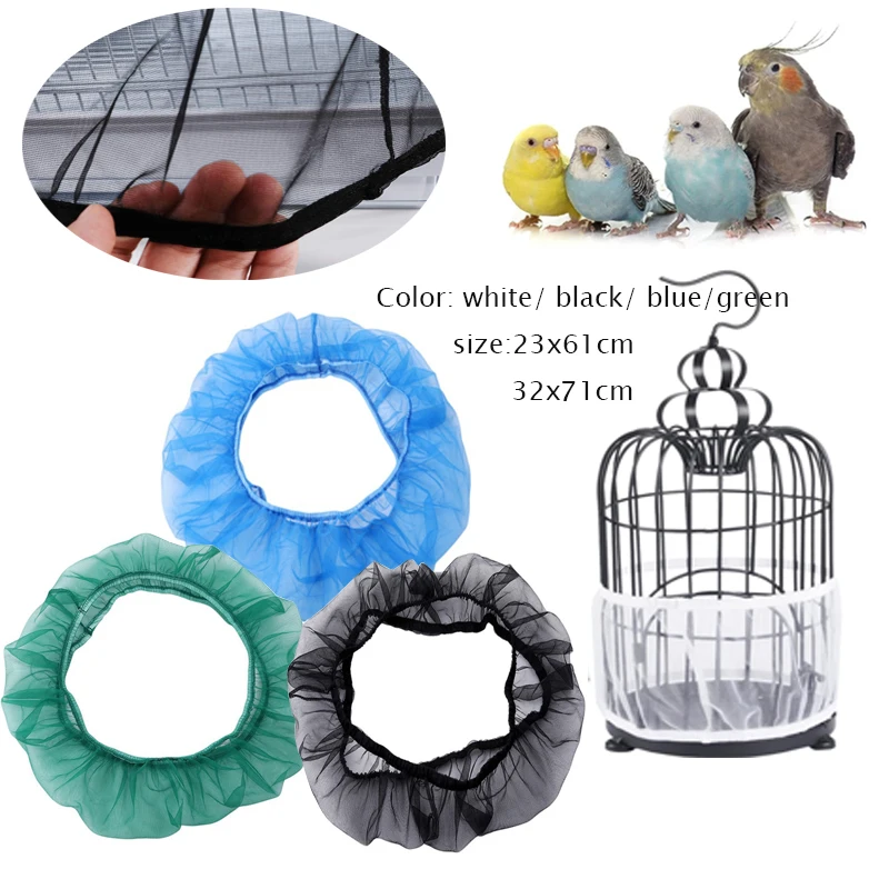 Universal Mesh Bird Cage Cover Shell gonna Net Easy Cleaning Catcher Guard Bird Cage rete elastica per pappagalli Bird Cage Net