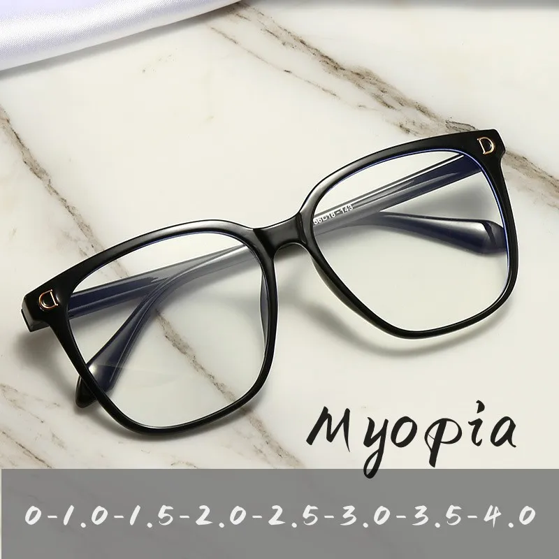 

Oversized Blue Light Blocking Glasses Fashion Women's Myopia Near Sight Eyewear Trendy Large Frame Optical Spectacle Eyeglasses