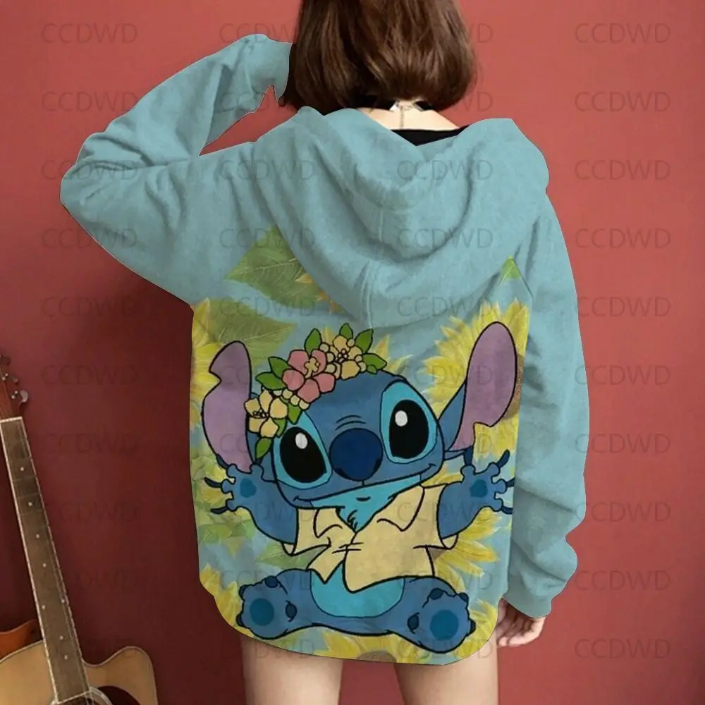 

Hoodies Women Fall Clothing 2022 Disney Pullover Children's Y2k Clothes Fashion Stitch Tops Kawaii Long Sleeve Top Hoodie Female