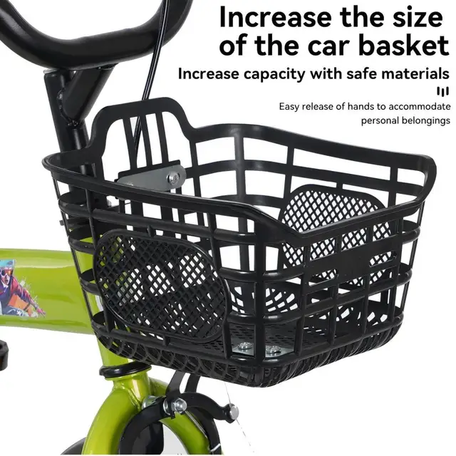 Ye FKZNPJ 16-inch Sporty Kids Bike with Training Wheels & Stand, Adjustable Saddle, Suitable for 4 - 8 Year Old Boys & Girls, Height 41 - 53 Inches, Available in Various Colors