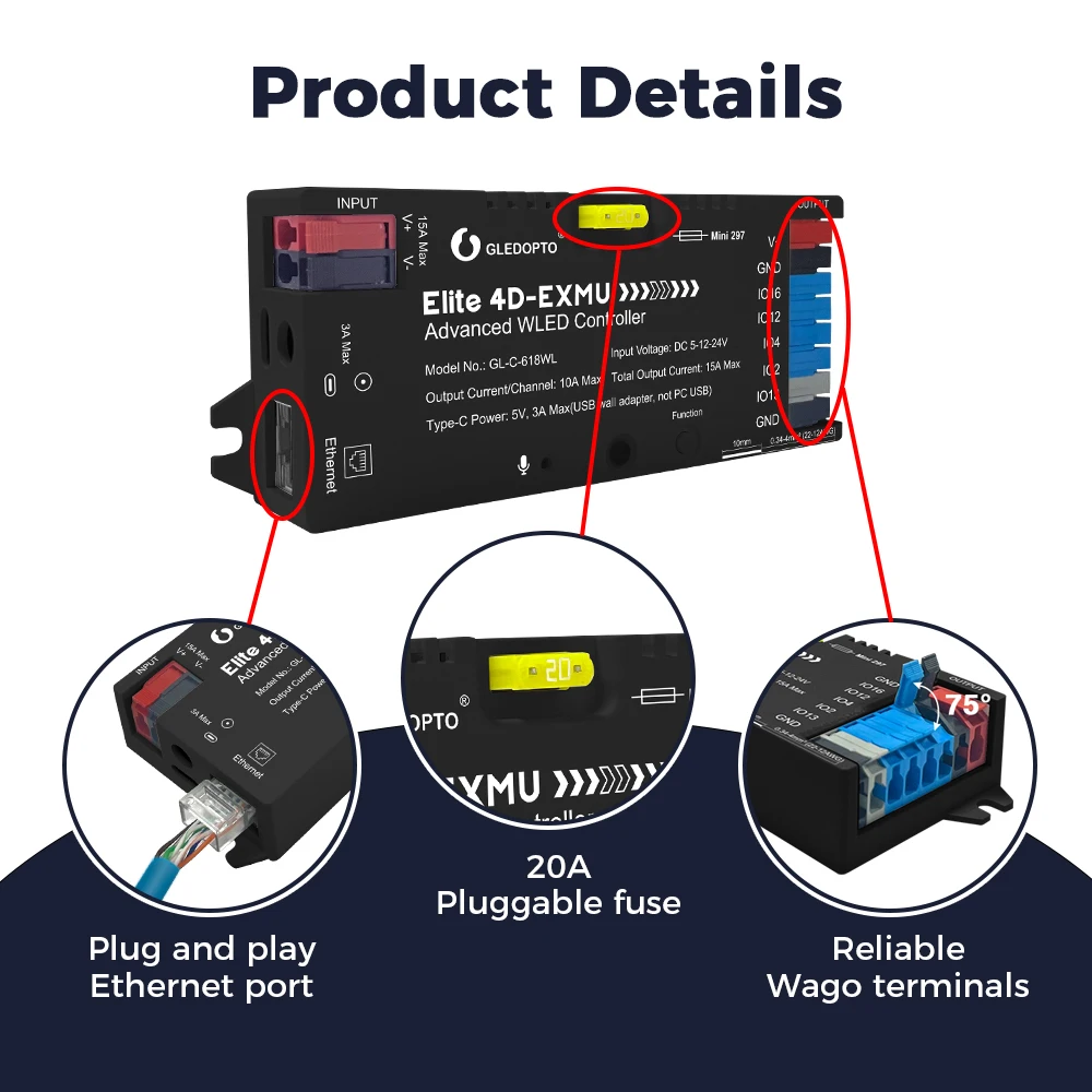 รูปสินค้า ตัวควบคุมไฟ LED ขั้นสูง WiFi & Ethernet