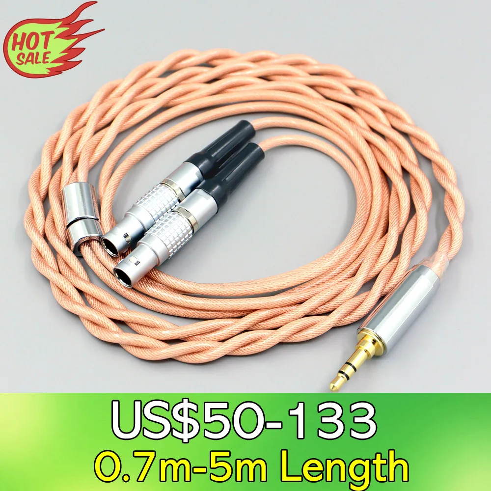 Type6 756 Core Schermatura 7N Litz Occ Cavo Auricolare Per Focal Utopia Fidelity Cuffie Circumaurali 2 Core 2.8Mm Ln007999