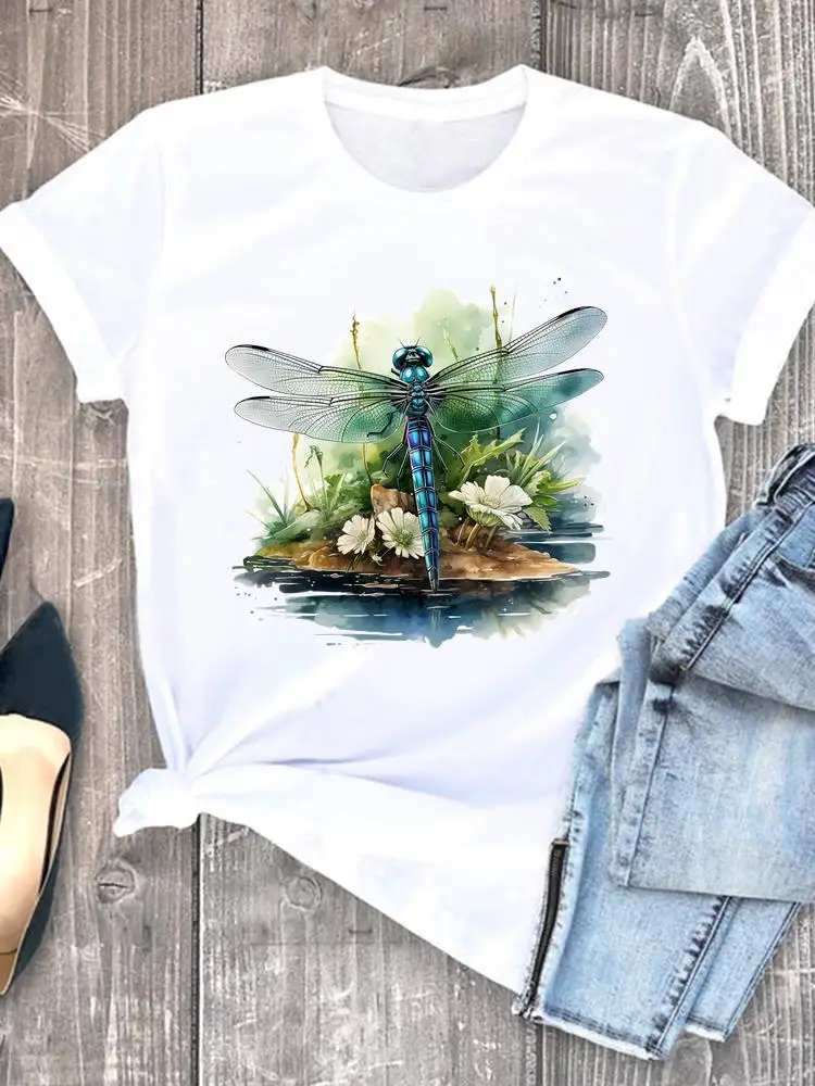 Women Clothing Trend Cute 90s Fashion White Tee Clothes Print Womens Casual Ladies Graphic T Short Sleeve O-neck T-shirts