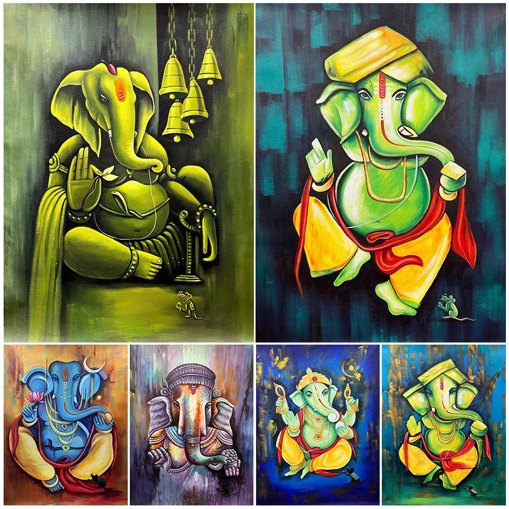 

Ganesha индийская религия Hinduism мультфильм плакаты настенные картины для гостиной постер настенное Искусство Холст Картина без рамки