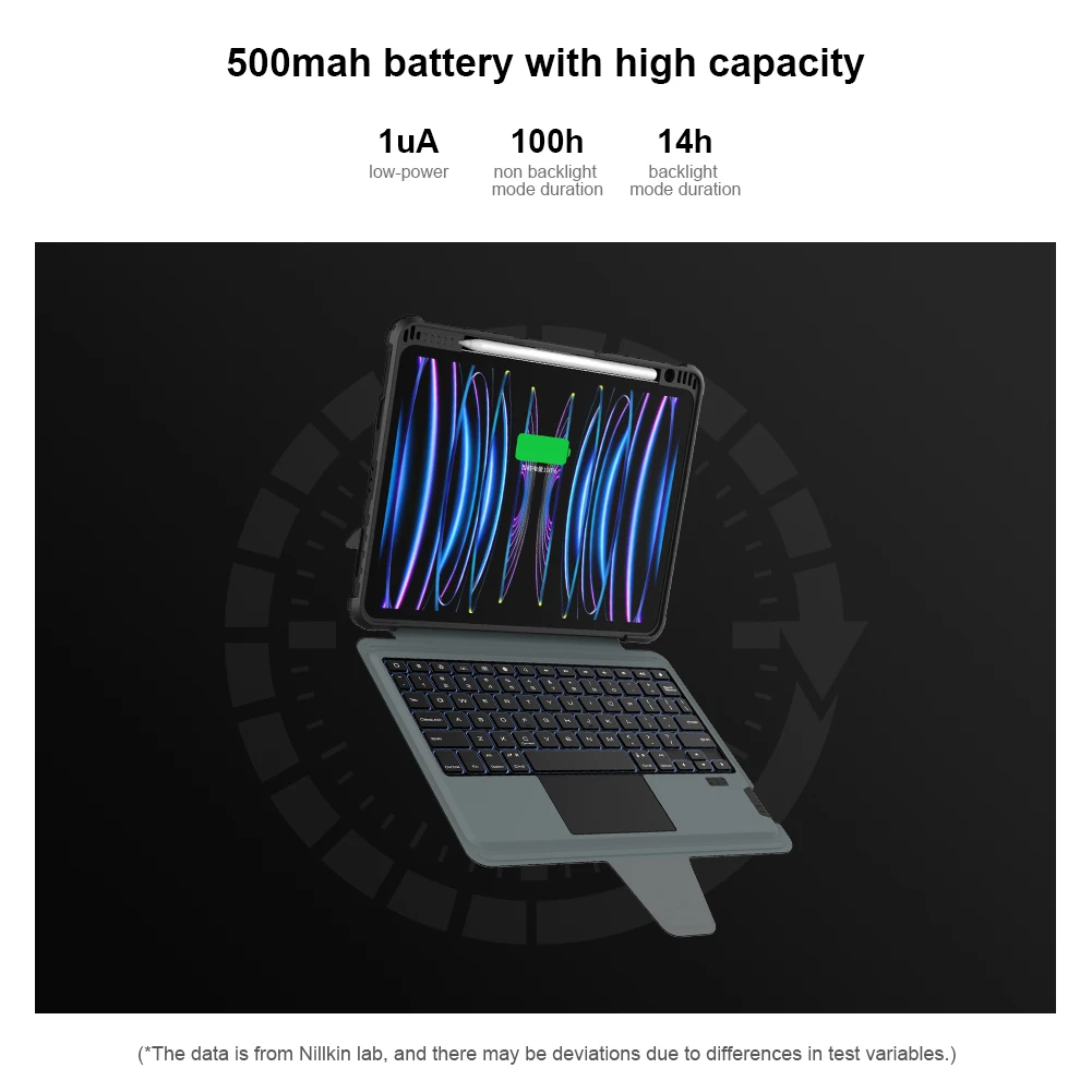Nillkin für Apple iPad Pro Air 11 2024 4 5 10,9 2020 2021 2022 Bumper Link Hintergrundbeleuchtung Kayboard Case Adjust Stand Magnetische Hülle – Detail 26