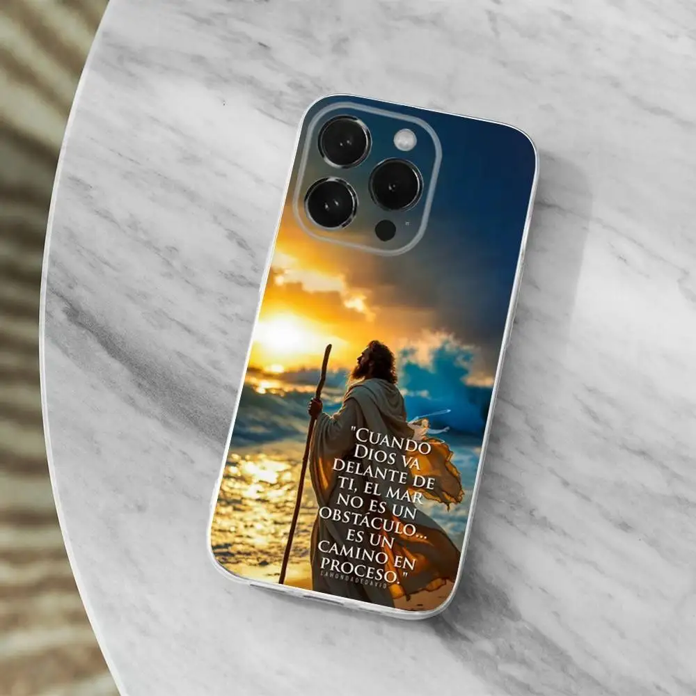 Inspirational Spanish Bible Verse Transparent Phone Case
