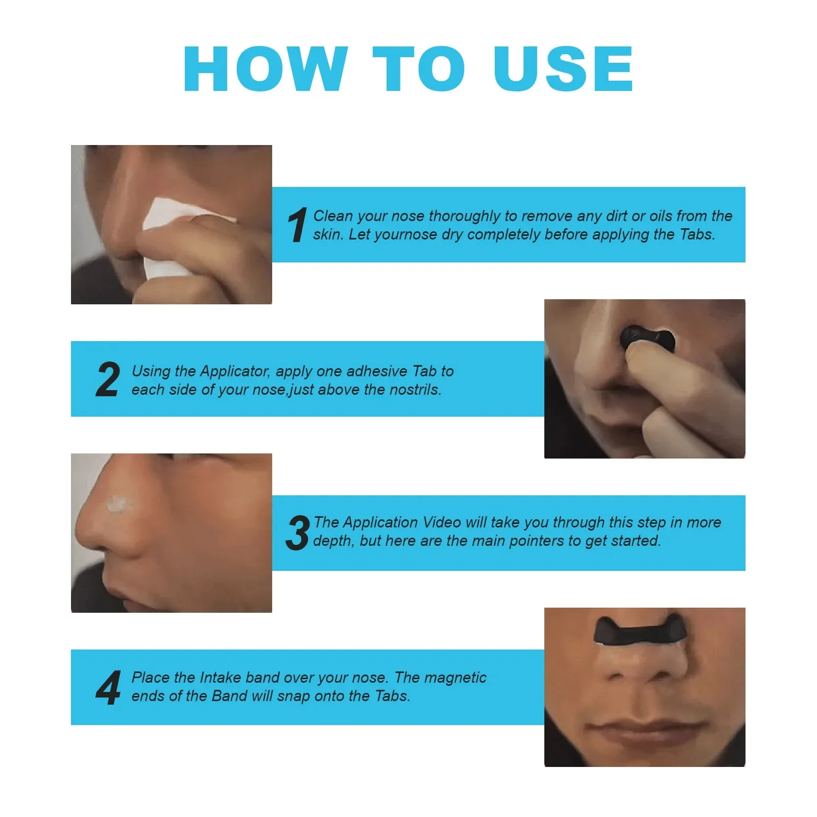 Anti Snore Nasal Breathing Dilators Starter Kits Magnetic Nose Strips Increase Sports Air Intake Improve Sleeping Reduce Snoring 6