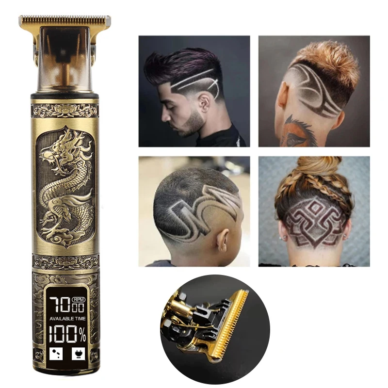 2023 T9 0mm Professional Hair Clipper Beard Trimmer Electric Razors Men Hair Shaver Beard Barber Hair Cut Cutting Machine 5