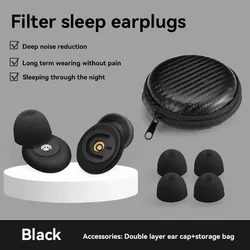 Premium Noise - Cancelling Reusable Earplugs - Ultimate Comfort for Sleep, Concerts, Swimming, and Safety (Black)