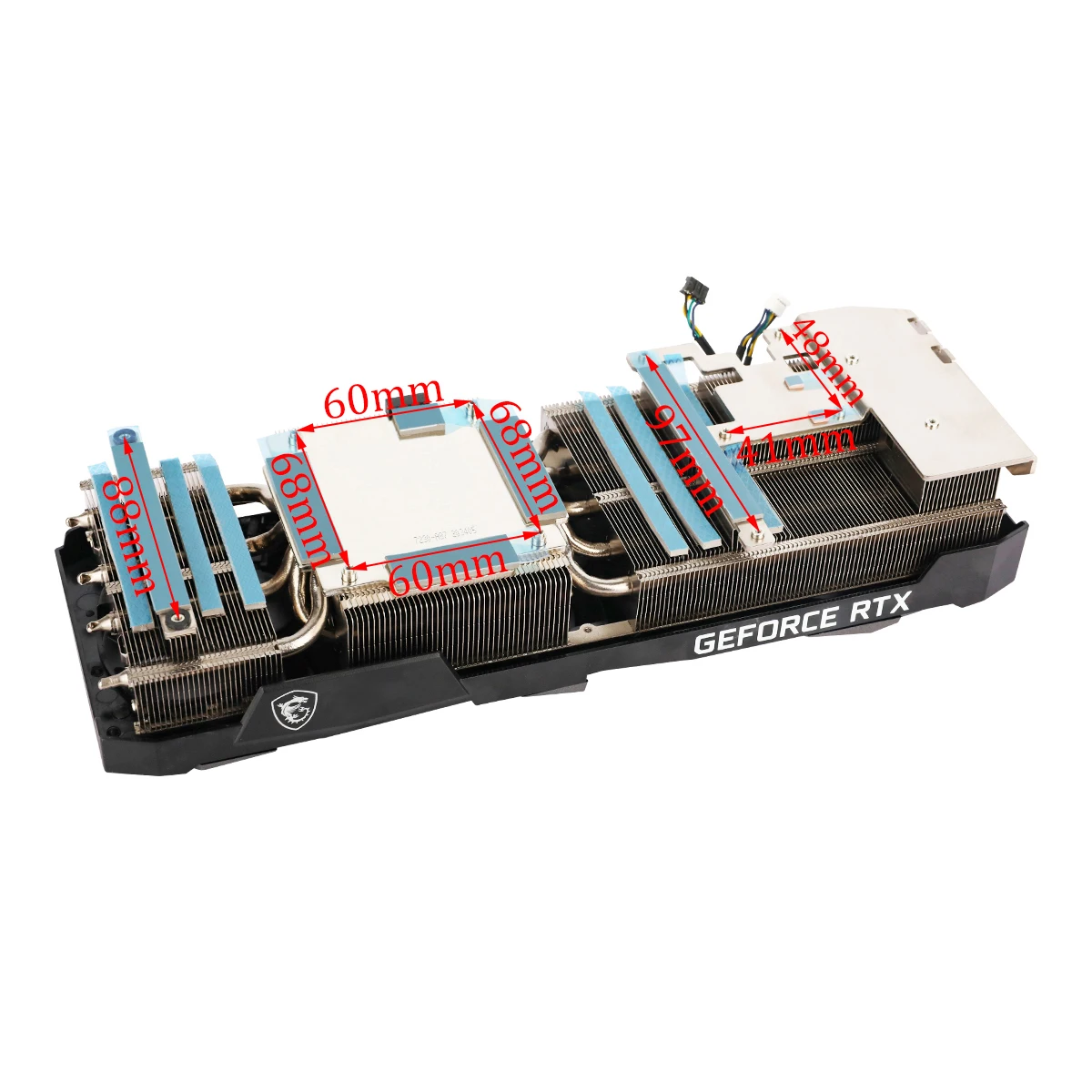 Dissipador de Calor com Backplate Refrigerador para Msi Rtx 3080 3080ti 3090 Ventus 3x Placa Gráfica Radiador - Imagem 5