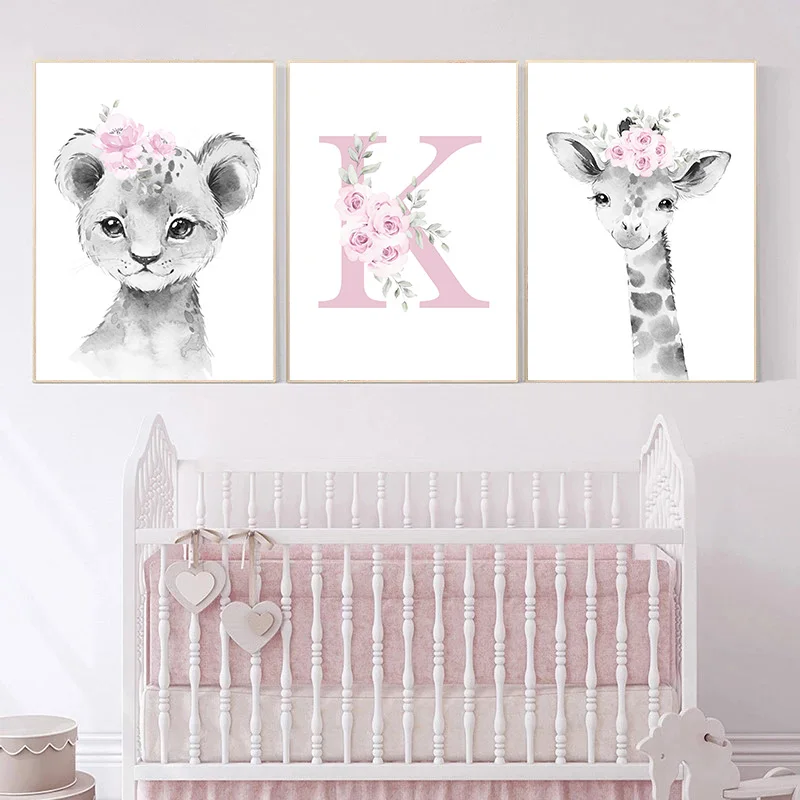 Personalized Animal Nursery Wall Art - Canvas Paintings