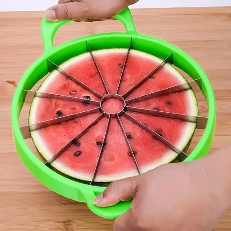Stainless Steel Watermelon Slicer Fruit Divider 2 In 1 Portable Watermelon Dicer Fruit Pulp Digger Double Ended Fork