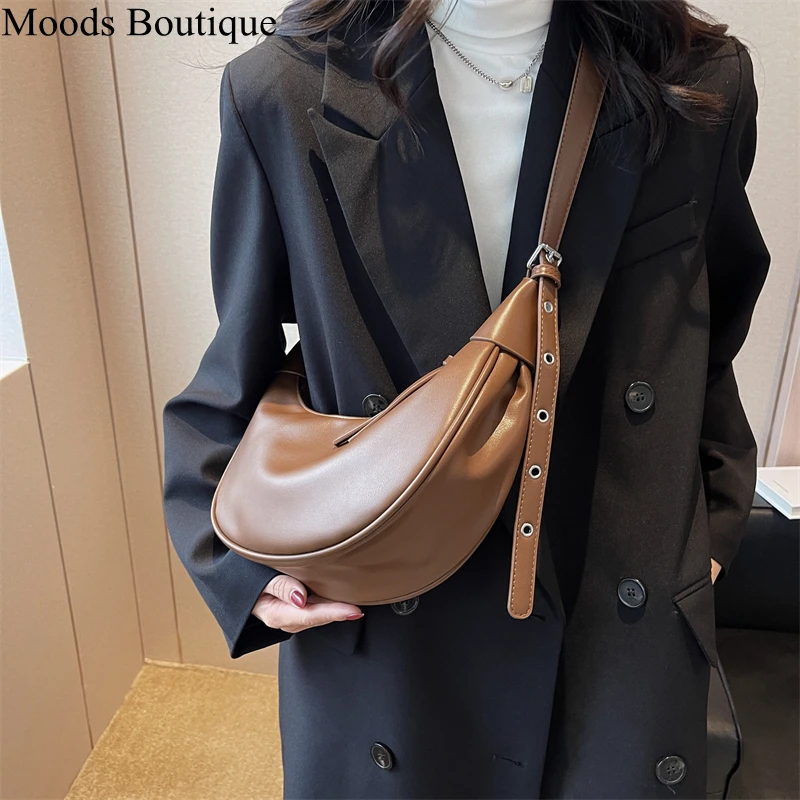 ショルダーバッグ・ポシェット [MOREMORR] NODI HOBO Bag - 2color MOODS Half Moon Hobo Bags For Women 2023 Latest Luxury