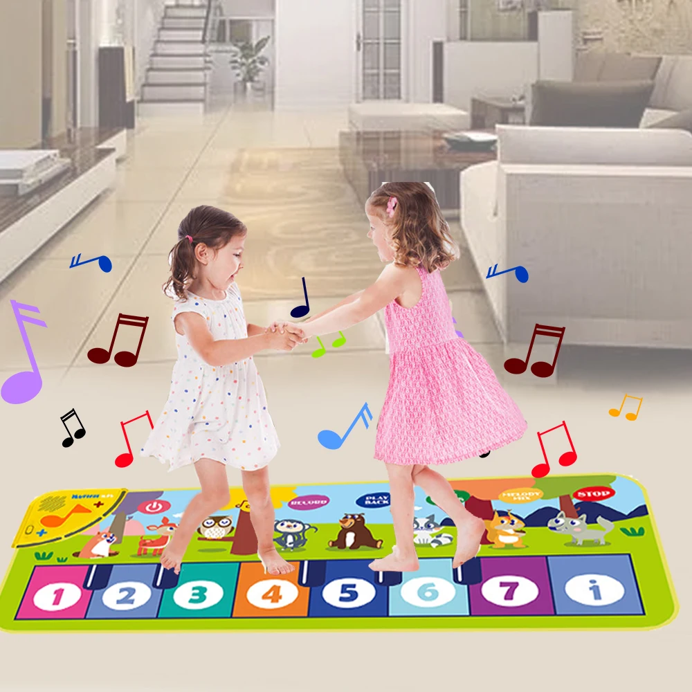Piano Mat for Kids Kids Toddlers Floor Keyboard Dance Mat Baby Fitness Play Musical Carpet Music Instrument Toys Girl Boy Gift 2