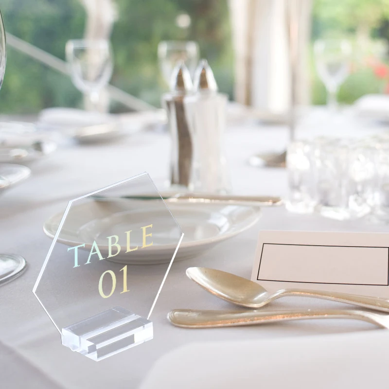 Acrylic Stands Place Card Holders Table Number Stands Card Display 10Pcs For Table Wedding Photos Office Home Decoration Tools place card holders acrylic sign holders
