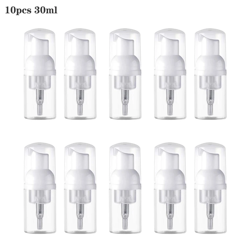 

10pcs/lots 30ML White Foam Dispenser Bottle Plastic Refillable Mini Foam Bottle Foaming Soap Dispenser Pump Bottles for Travel