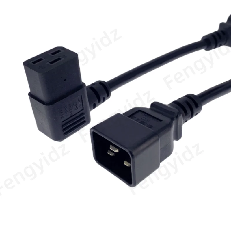 IEC 320 C20 - C19 남성-여성 전원 어댑터 오른쪽/왼쪽 각도 연장 케이블 30cm 서버/PDU 전원 코드