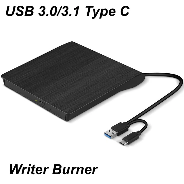 Lecteur optique externe USB de type C, lecteur DVD portable CD +/RW, lecteur  DVD pour Mac, ordinateur portable, PC Windows, CD Dean Burner Drive -  AliExpress